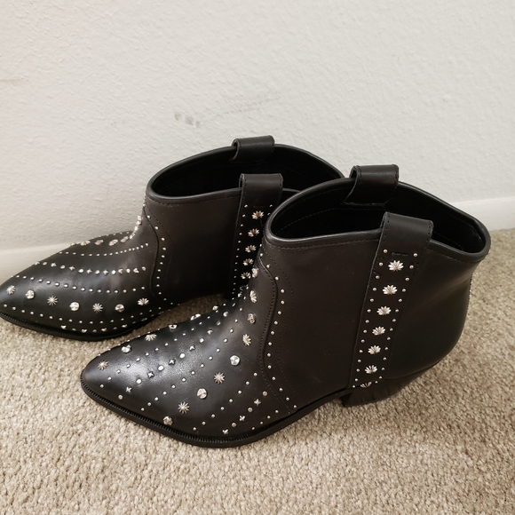 NWT Sam Edelman Black Silver studded boots - Picture 2 of 8